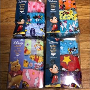 Disney ladies 3-pair low rise bikini (4 packs)